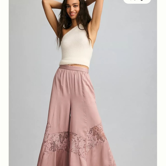 Anthropologie Mauve Sikly Plazo Pants  SIZE 2. LIKE NEW - Picture 2 of 5